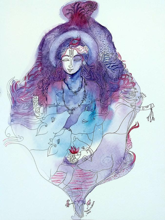 Nanda Gopala #1 Painting by Madhu Kuruva