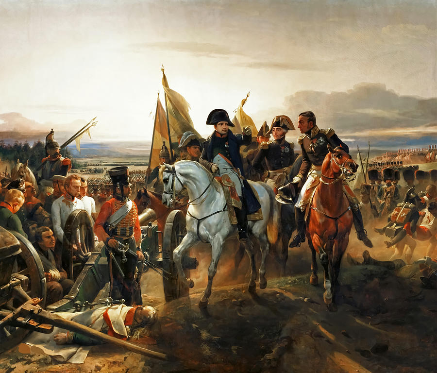Horse Painting - Napoleon at the Battle of Friedland by Horace Vernet  by Mango Art