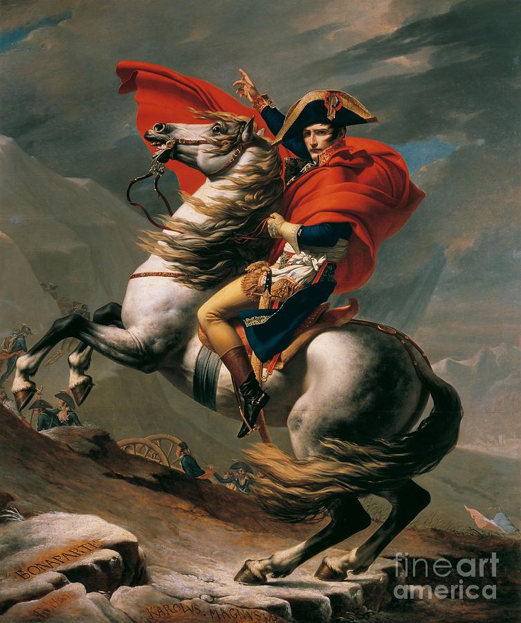 Napoleon at the Great St. Bernard #1 Painting by Jacques-Louis David
