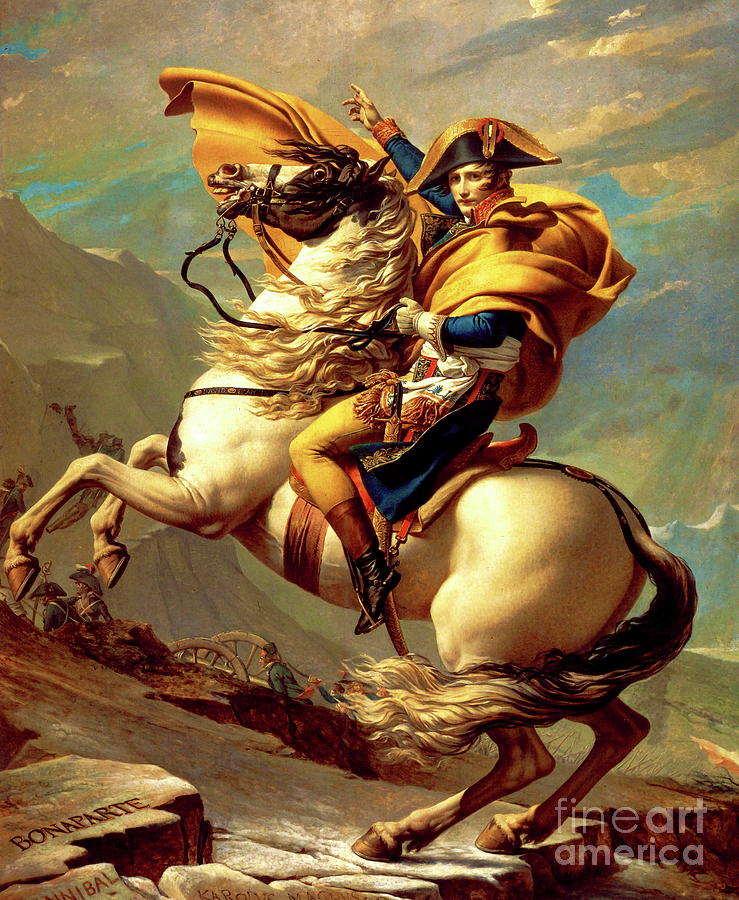 Napoleon Crossing the Alps #1 Painting by Jacques-Louis David