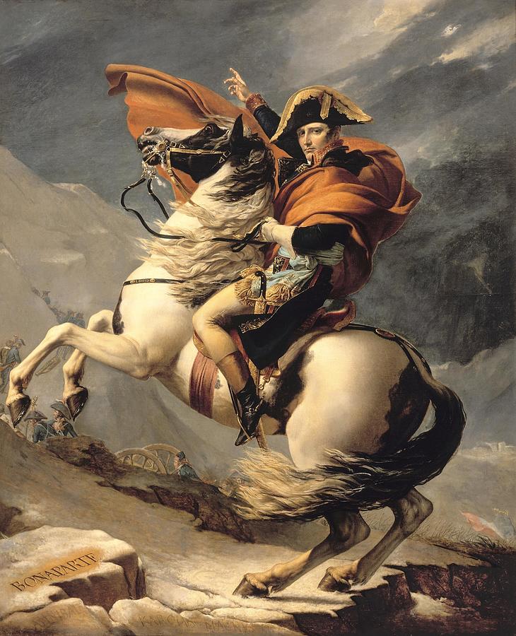 Napoleon Crossing the Alps #4 Painting by Jacques- Louis David
