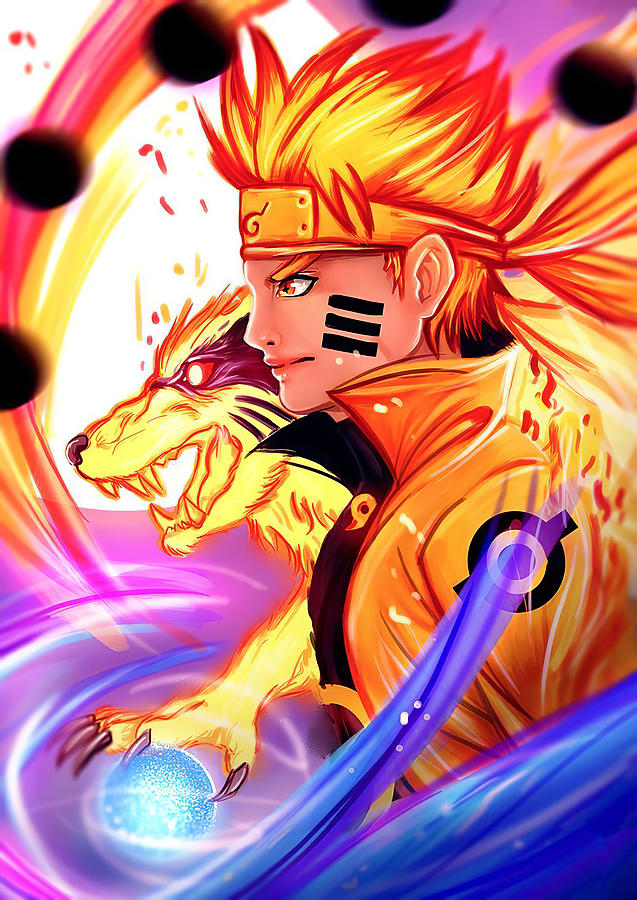 Naruto Kurama Mode Digital Art by Lac Lac - Pixels