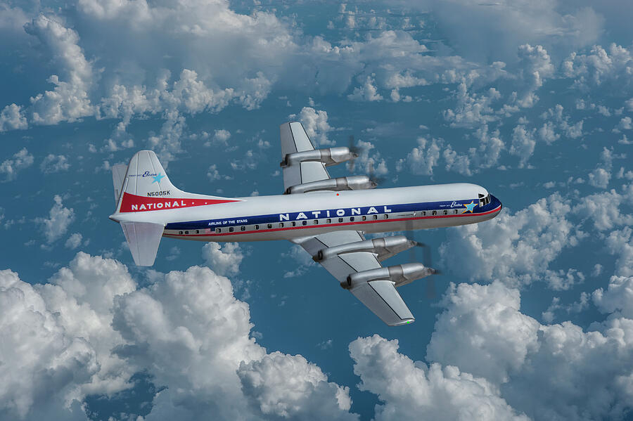 National Airlines Lockheed Electra Digital Art by Erik Simonsen