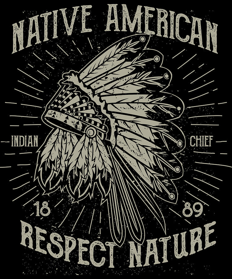 Native American Indian Chief T-Shirt by Jacob Zelazny - Pixels