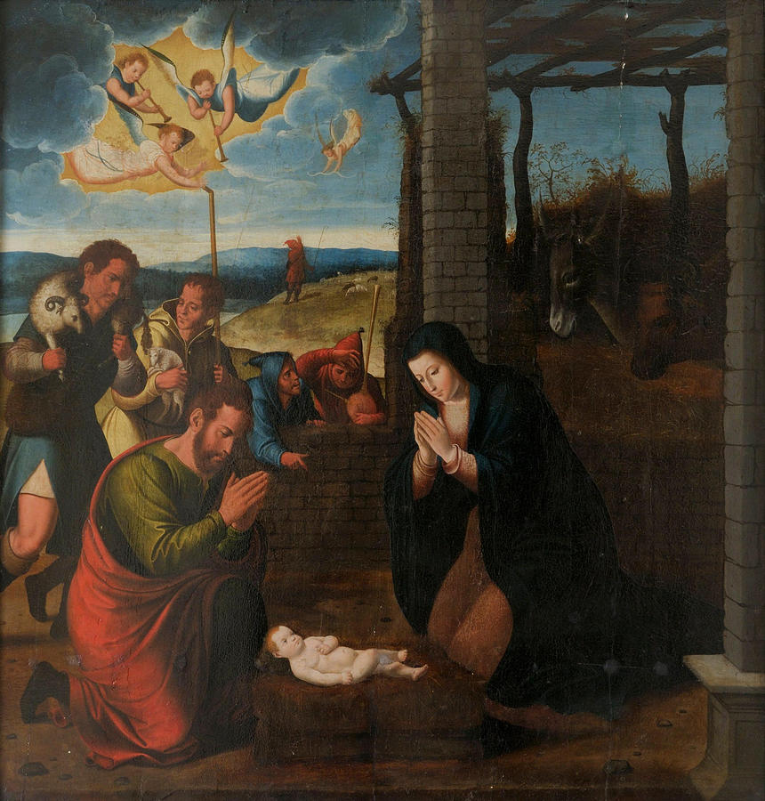 Nativity Painting by Flemish School th century | Fine Art America