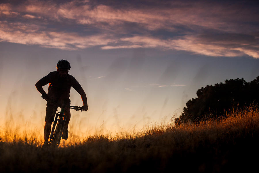 Nature Inspiration Man Mountain Biking #1 Photograph by Amygdala_imagery