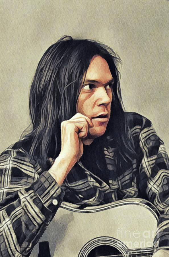 Music Painting - Neil Young, Music Legend #1 by Esoterica Art Agency