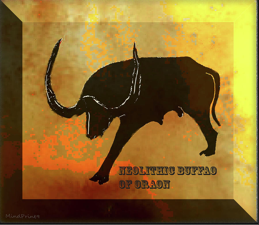 Neolithic Buffalo of Oran #1 Digital Art by Asok Mukhopadhyay