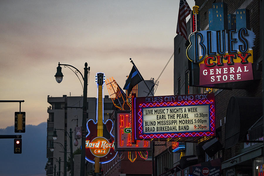 Neon Signs on Beale Street (Memphis) #1 Photograph by © Nina Dietzel