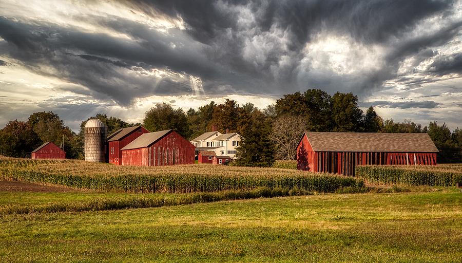 New England Farm With Tobacco Barns Photograph by Mountain Dreams ...