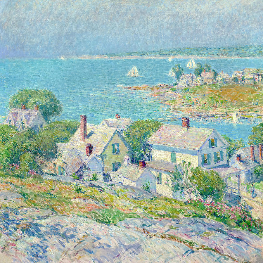 Impressionism Painting - New England Headlands by Frederick Childe Hassam by Mango Art