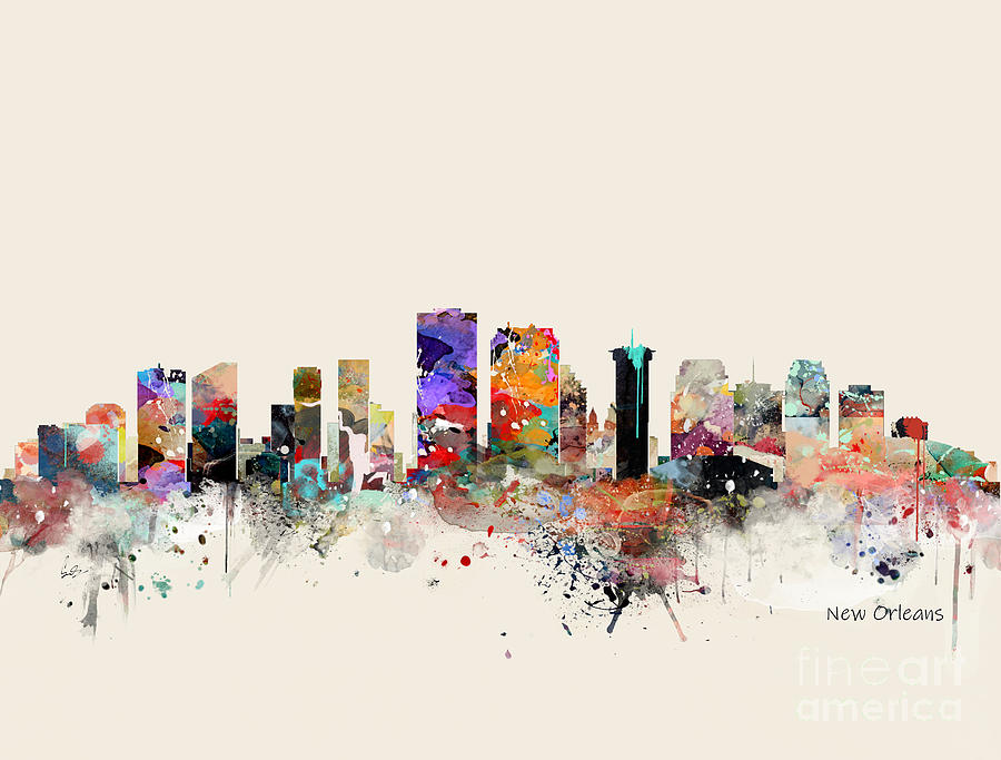 New Orleans Painting - New Orleans Skyline #1 by Bri Buckley