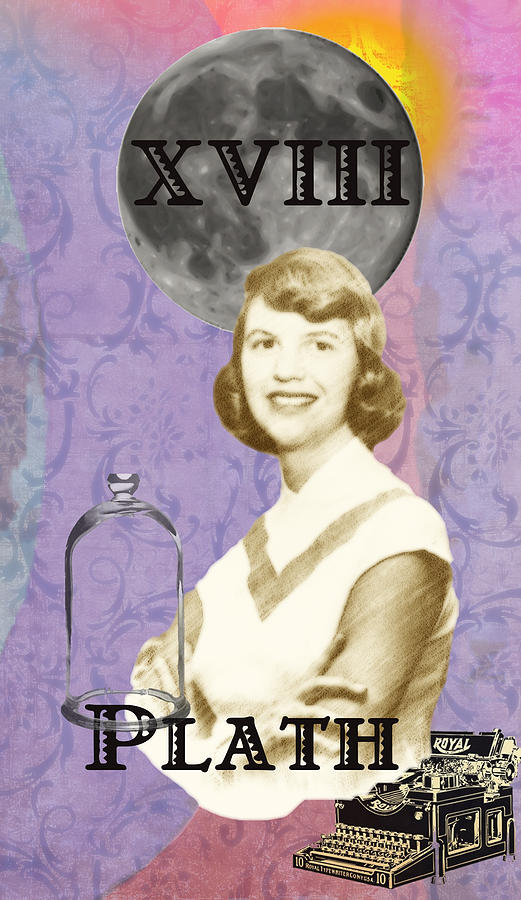 Vintage Digital Art - Sylvia Plath The Moon Tarot by Two Sylvias Press