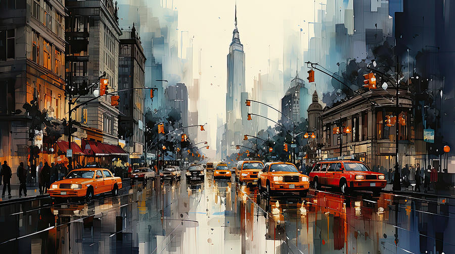 New York City Morning #1 Digital Art by Evie Carrier