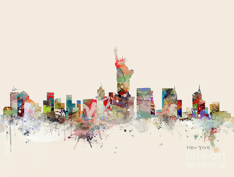 New York City Skyline #1 Painting by Bri Buckley
