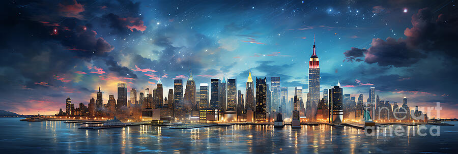 New York City United States Experience the elec by Asar Studios #1 Painting by Celestial Images