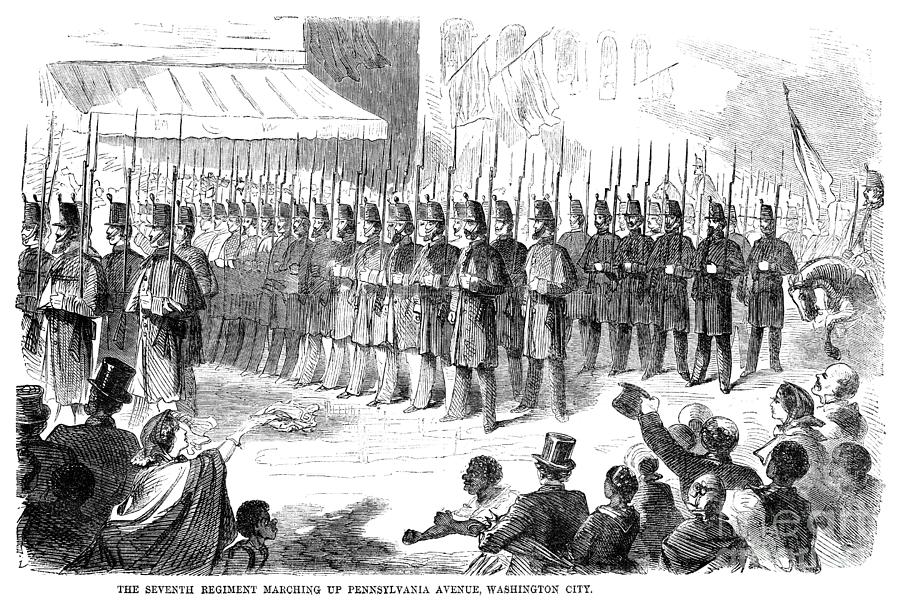 New York Seventh Regiment, 1860 #1 Drawing by Granger