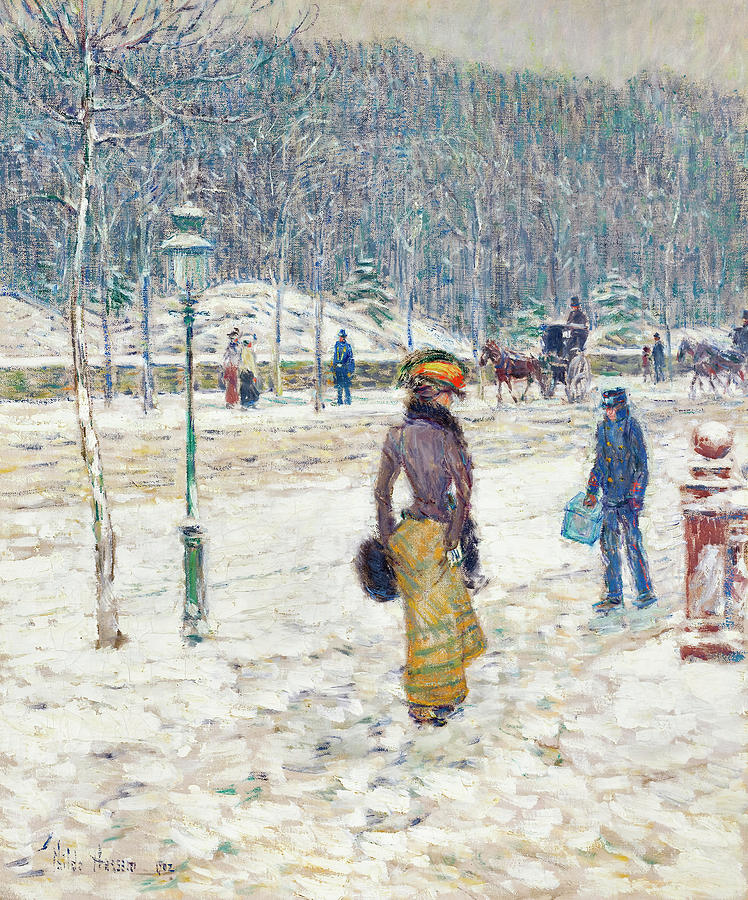 Impressionism Painting - New York Street  #1 by Frederick Childe Hassam