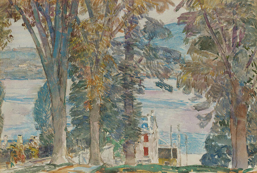 Childe Hassam Drawing - Newburgh, New York, from 1914 by Childe Hassam
