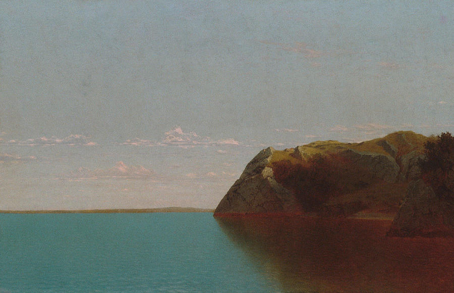 John Frederick Kensett Painting - Newport Rocks  #1 by John Frederick Kensett
