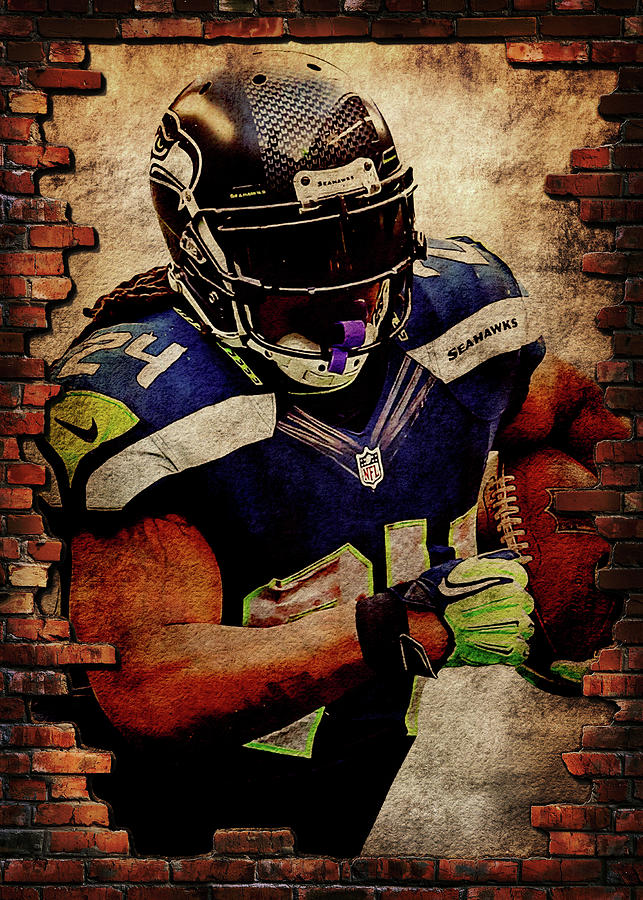 Player NFL Seattle Seahawks Player Marshawn Lynch Marshawnlynch Marshawn  Lynch Marshawnterrelllynch by Wrenn Huber