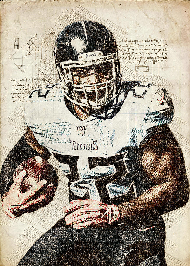 Ball NFL Tennessee Titans Player Derrick Henry Derrickhenry Derrick Henry  Derricklamarhenryjr. Digital Art by Wrenn Huber - Fine Art America