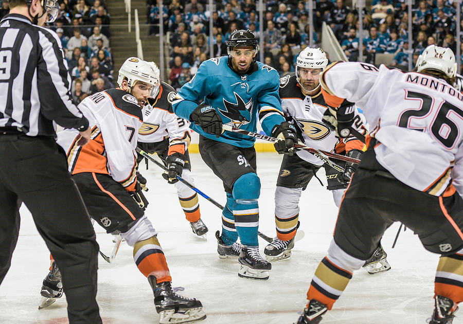 NHL: APR 16 Stanley Cup Playoffs First Round Game 3 - Ducks at Sharks #1 Photograph by Icon Sportswire