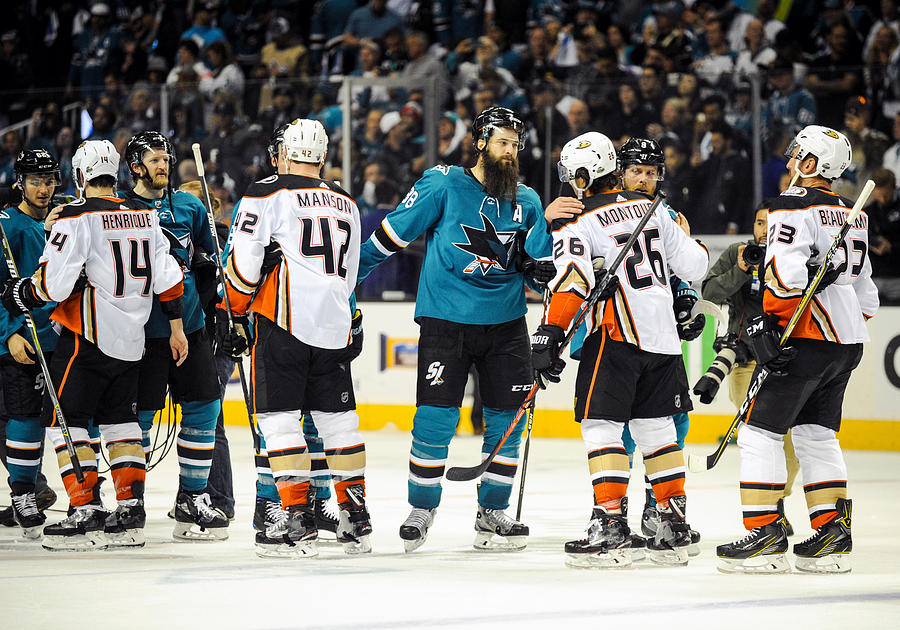 NHL: APR 18 Stanley Cup Playoffs First Round Game 4 - Ducks at Sharks #1 Photograph by Icon Sportswire