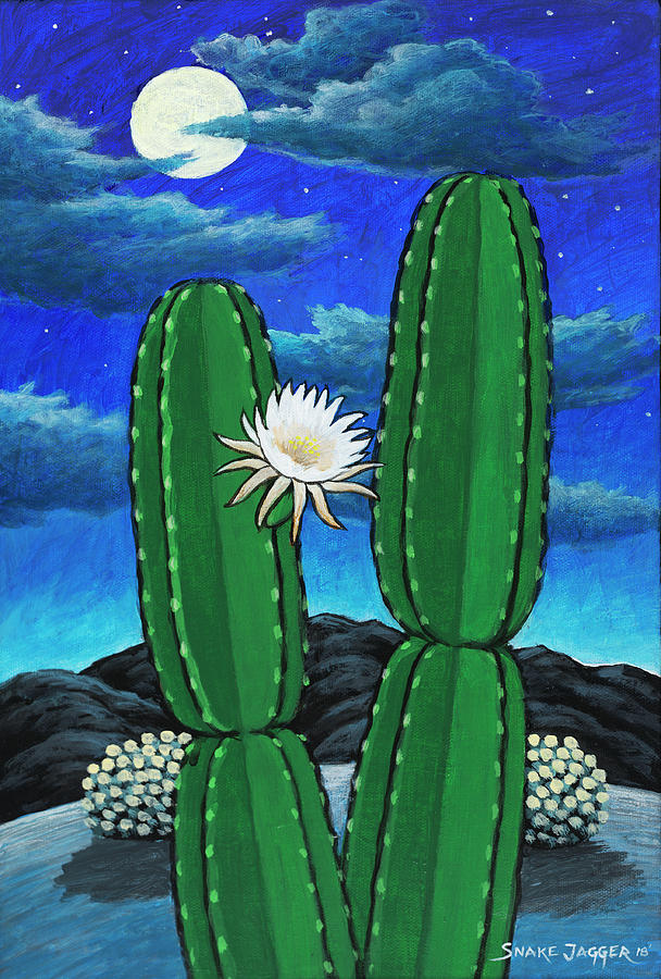 Night Bloom Two #1 Painting by Snake Jagger