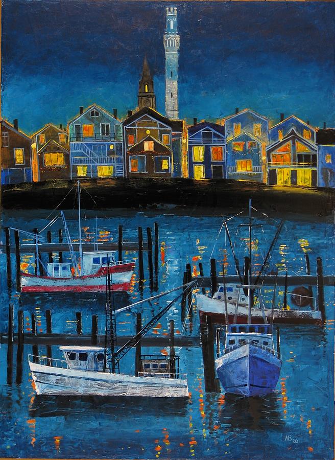    Night in Provincetown   #1 Painting by Mikhail Zarovny