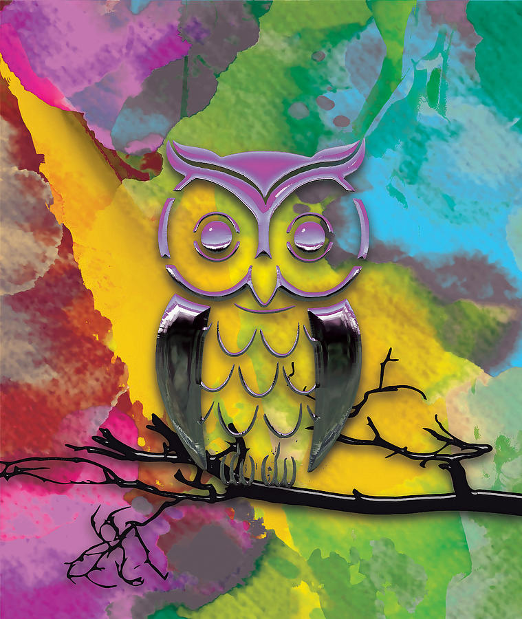 Night Owl #1 Mixed Media by Marvin Blaine
