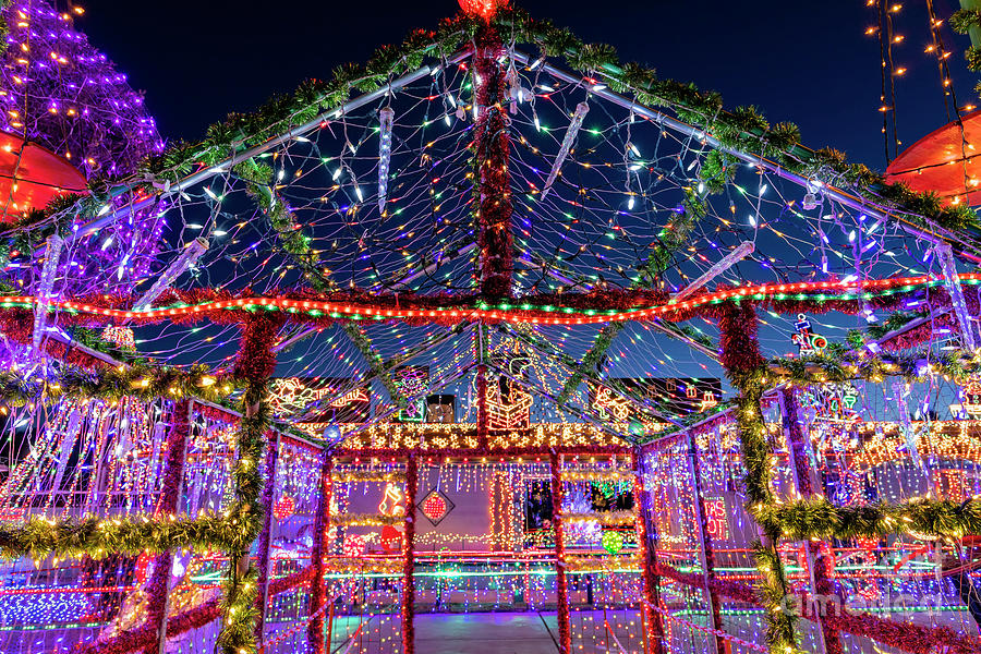 Christmas Photograph - Night view of beautiful christmas decoration of a home #1 by Chon Kit Leong