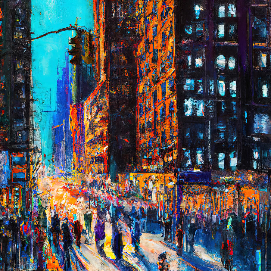 Nights of New York City, 04 #1 Painting by AM FineArtPrints