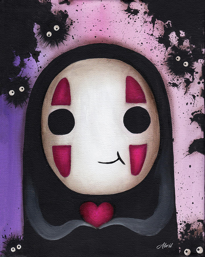 No Face  with a heart Painting by Abril Andrade