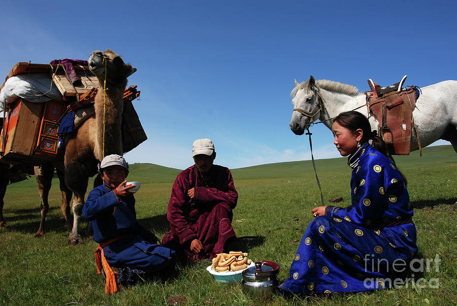 Nomadic family #1 Photograph by Elbegzaya Lkhagvasuren