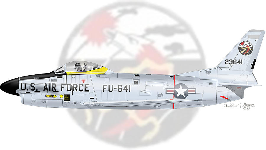 North American Aviation F-86D Sabre #2 Digital Art by Arthur Eggers