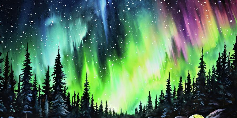 Northern lights #1 Digital Art by Andreas RoederZobel - Fine Art America