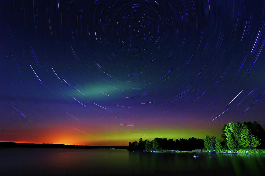 Northern Lights with Startrails #1 Photograph by Shixing Wen