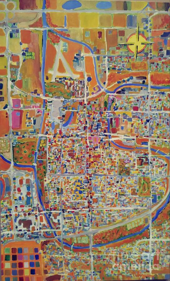 Not a Map, orange #1 Painting by Rodger Ellingson