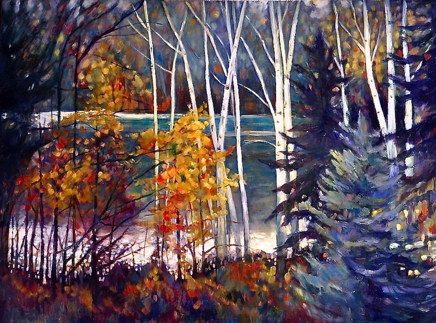 November Lake Painting by Brenda Loschiavo - Fine Art America