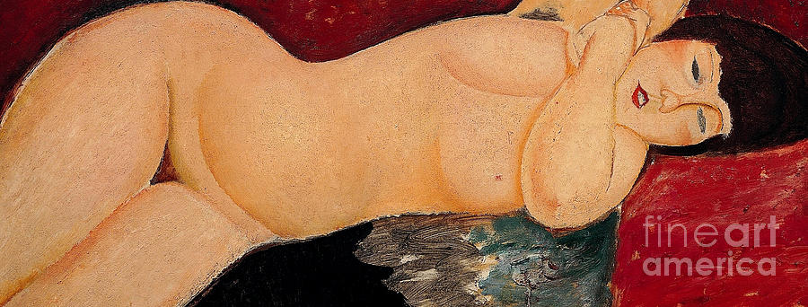 Nu couche, 1917  Painting by Amedeo Modigliani