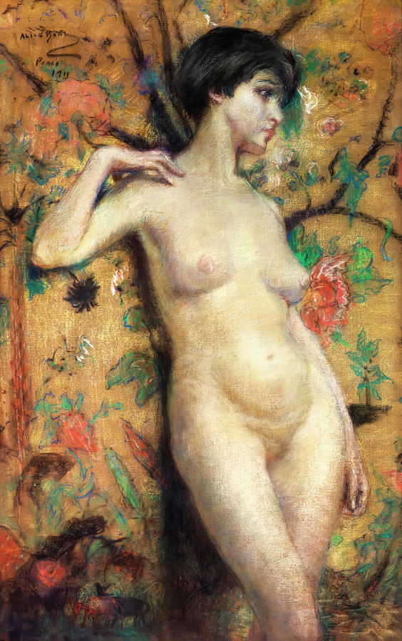 Nude Against Screen Painting