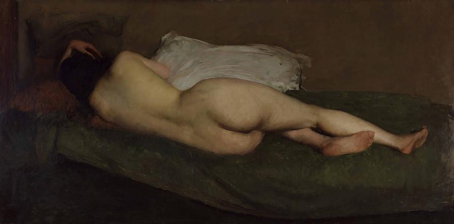 Nude Painting - Nude reclining  #1 by Hugh Ramsay