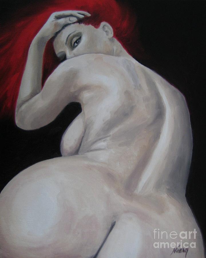 Nude Redhead Painting by Jindra Noewi