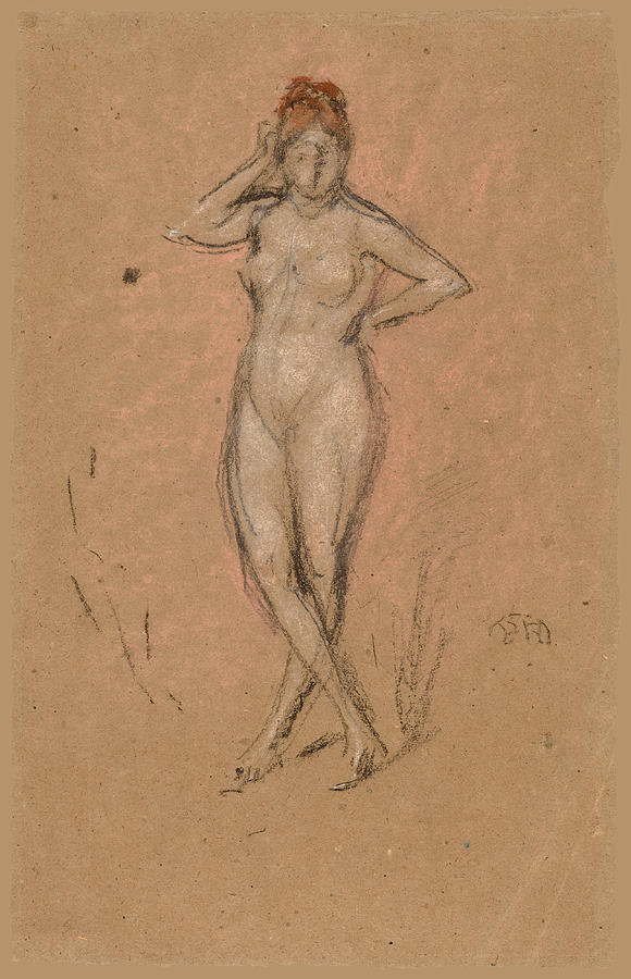 Nude Standing with Legs Crossed #2 Drawing by James Abbott McNeill Whistler