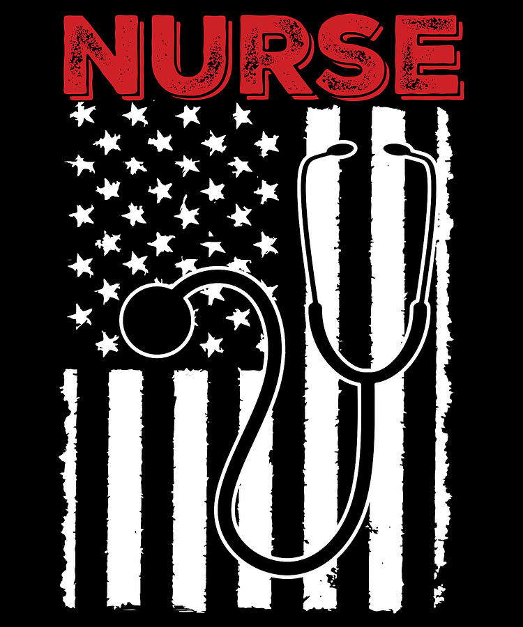 Nurse 4th of July Gift Fourth July Nursing American Flag Independence ...