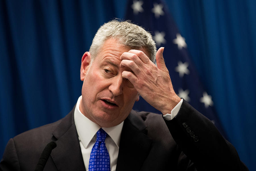 NYC Mayor De Blasio Delivers Speech On Combatting Homelessness Photograph by Drew Angerer