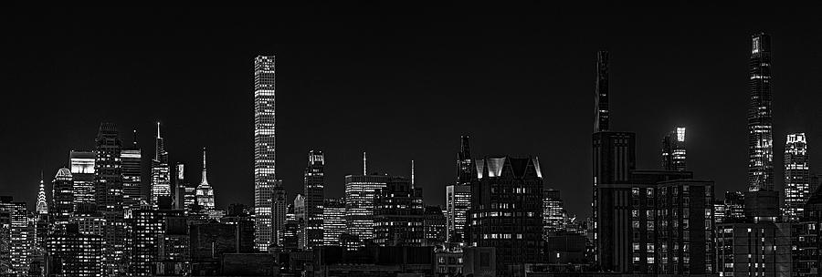 NYC Skyline Twilight BW #1 Photograph by Susan Candelario