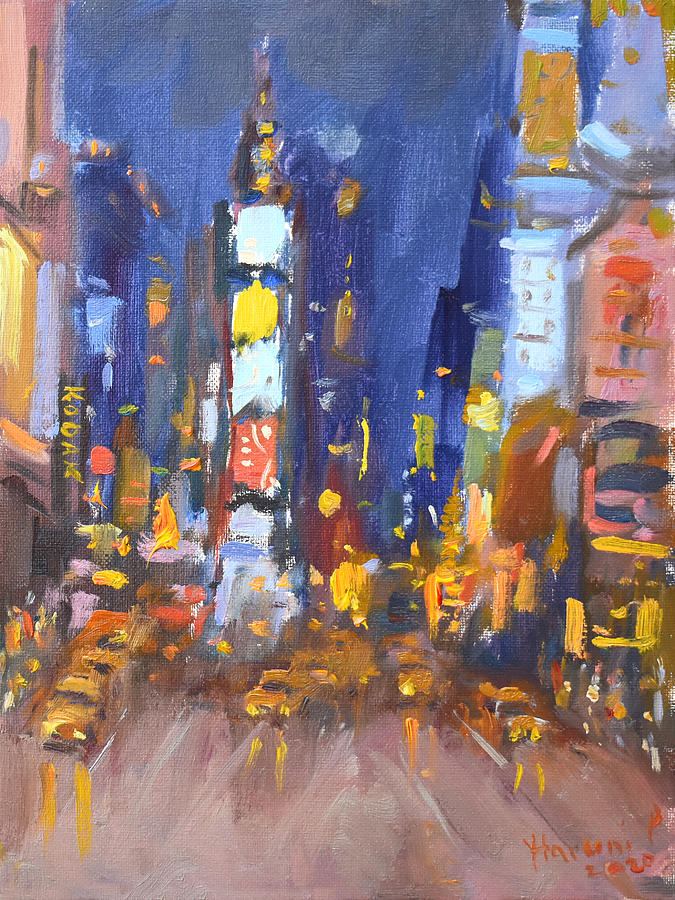 Nyc Painting - NYC Times Square by Ylli Haruni