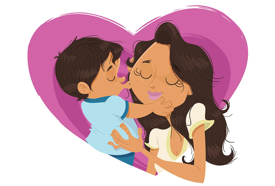 O beijo na mamãe! #1 Drawing by Cleristonribeiro